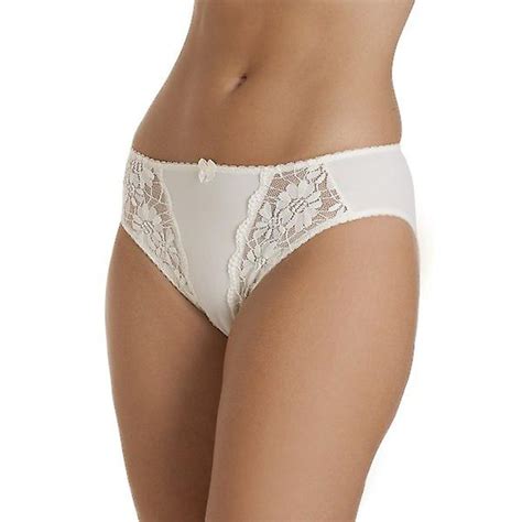 Camille Womens Three Pack Classic Style Ivory Lace Briefs Fruugo Us