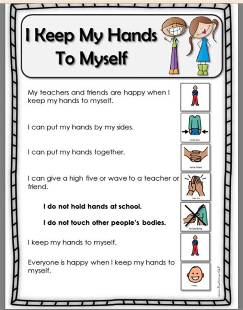 Free Printable Social Story Hands To Self Printable Templates