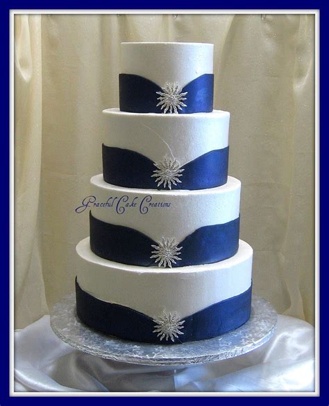 White And Blue Wedding Cake With Silver Jewelry A Photo On Flickriver