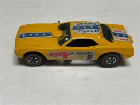 Vintage 1969 Redline Hot Wheels The Snake Don Prudhomme Yellow Usa