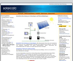 Solarcalc De Solaranlagen Solar Photovoltaik Solarenergie Berechnung