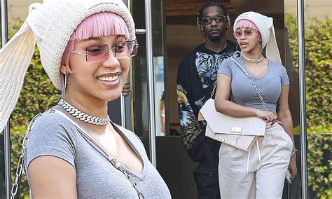 Cardi B Shows Off Pink Hair With Husband Offset