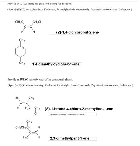 Provide An Iupac Name For Each Of The Compounds Shown Solvedlib