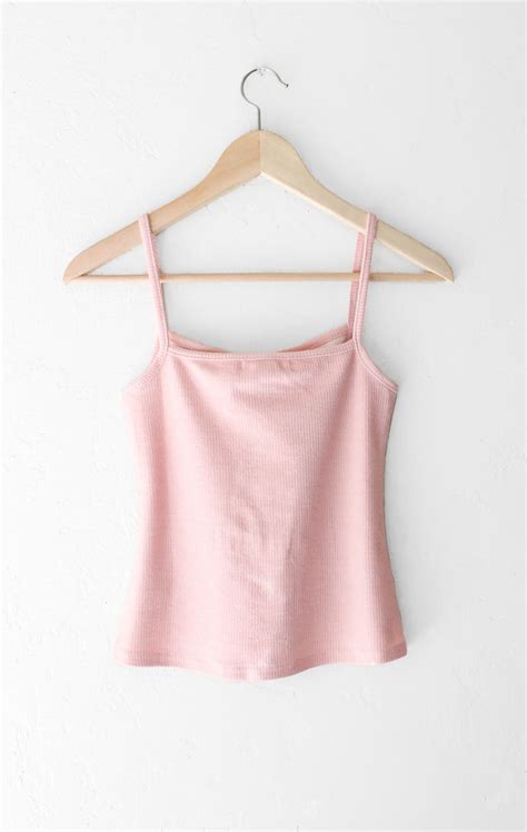 Rose Knit Crop Tank Top Pink Nyct Clothing