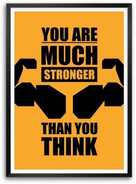 you are much stronger gym and fitness motivational typography framed poster paper print lab no