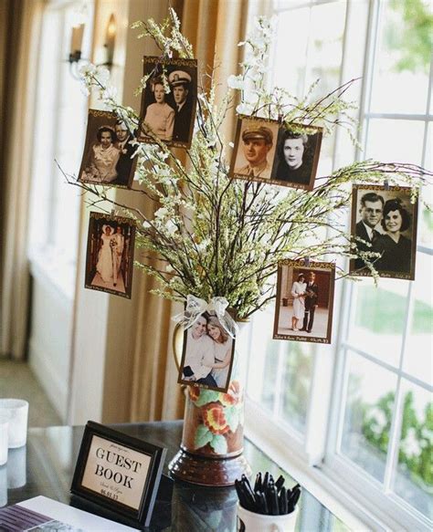Take the rustic route and pin pictures onto a string of twine. Pin by Gina Campbell on Decoration ideas | Wedding photo display, Display family photos, Memory ...
