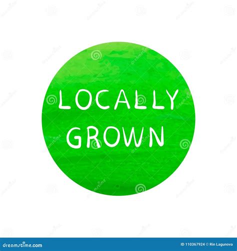 Locally Grown Card Vector Template Poster Logo Handwritten Words On