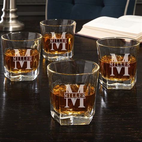 Colchester Engraved Whiskey Glasses Set Of 4 Oakmont Design