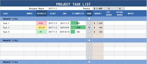 10 Task List Template Excel Spreadsheet Perfect Template Ideas Vrogue