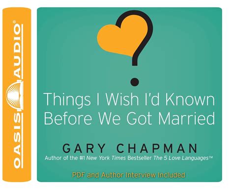 things i wish i d known before we got married chapman gary fabry chris 9781598597776