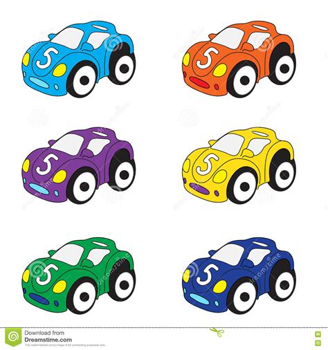 Kids Cars Cartoon Set Cars Toys Vector Illustration Stock Vector