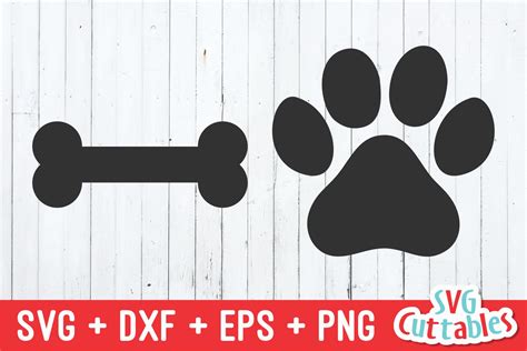 Paw Print Svg Bone Svg Dog Svg 280446 Cut Files Design Bundles