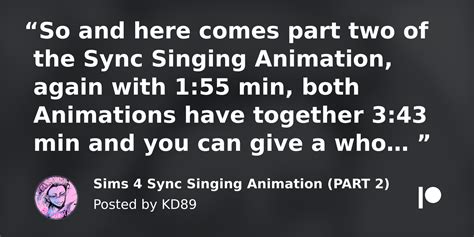 Sync Patreon Sims 4 Empowerment Singing The Creator Animation