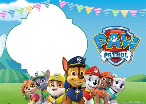 Free Printable Paw Patrol Birthday Invitation Template Download