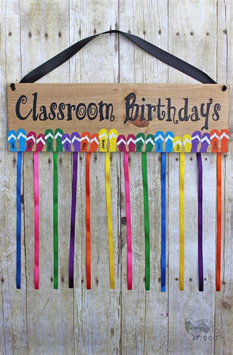 Birthday Calendar Birthday Chart Flipflops Classroom Decor Etsy In
