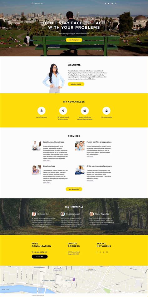 Html Landing Page Templates Free Of Psychologist Responsive Landing Page Template