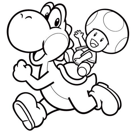 Yoshi And Toad Coloring Picture Super Mario Coloring Pages Mario