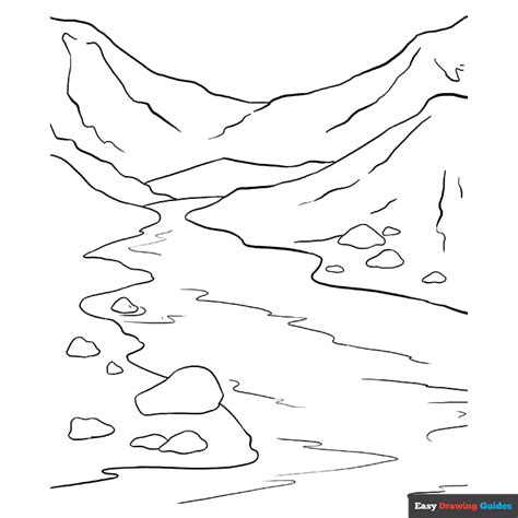 River Coloring Page Easy Drawing Guides