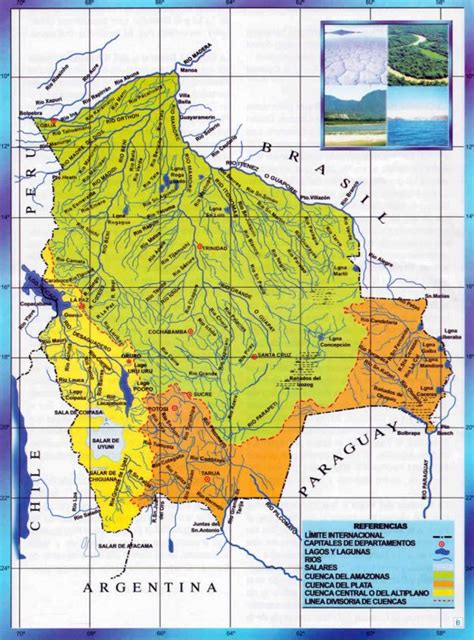 Bolivia Mapa Hidrografia