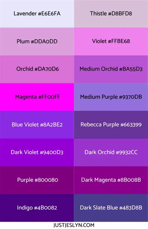 Names For Colors 160 Ideas To Inspire Your Next Project With Hex