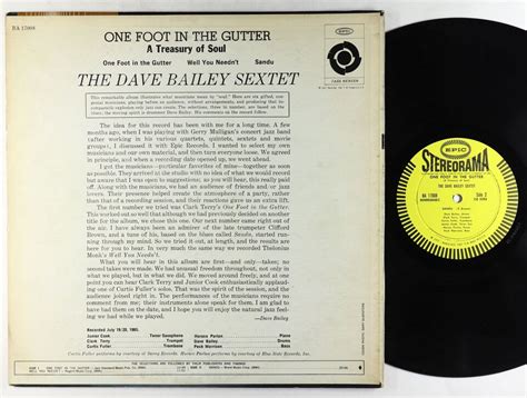 Dave Bailey Sextet One Foot In The Gutter Lp Epic Ba Stereo Dg Ebay