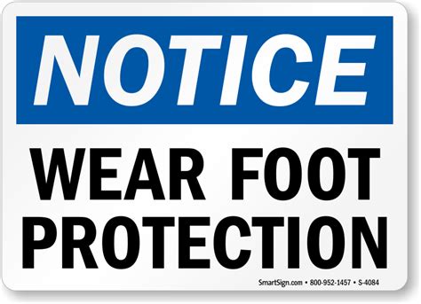 Foot Protection Signs Safety Footwear Signs