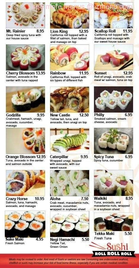 Online Menu Of Sushi Roll Roll Roll Restaurant Renton Washington