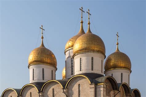 The Cathedral Of The Dormition In Moscow Kremlin Stock Image Image Of