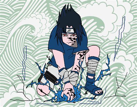 Dibujo De Sasuke Uchiha Con Su Chidori Pintado Por En Dibujos Net El D A A Las