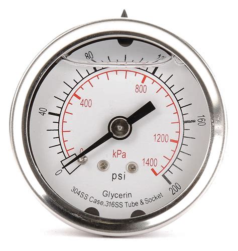 Grainger Approved Pressure Gauge 0 To 1400 Kpa 0 To 200 Psi Range 1