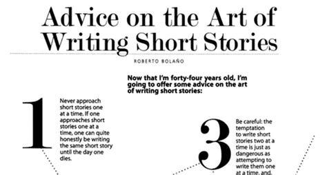 They may be difficult, but we're breaking down how to make them much easier, and what makes for a good one to begin with. Roberto Bolaño's 12 Tips on "the Art of Writing Short ...