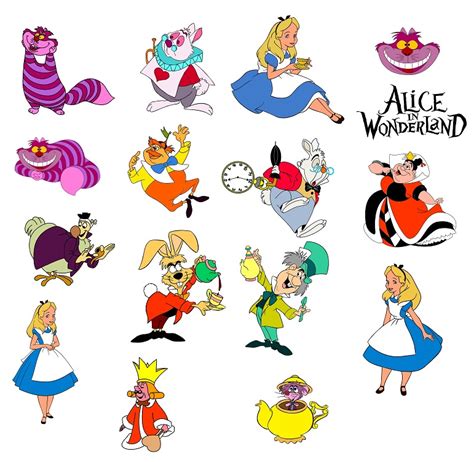 Купить Alice In Wonderland Svgcut Filessilhouette Clipartvi дешево
