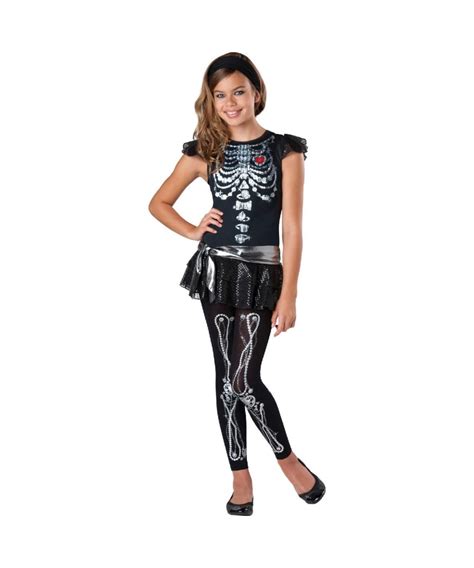 Skeleton Bling Tween Girls Costume Scary Costumes