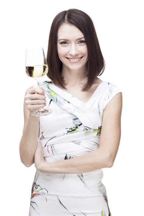 Woman Holding Wine Glass Stock Image Image Of Wine Cheerful 33527151