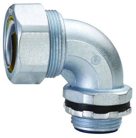 Plum Type Flexible Conduit Fittings 90 Degree Angle Liquid Tight Connector