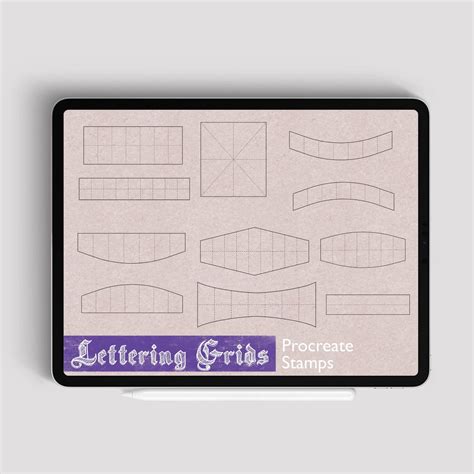 11 Procreate Lettering Grids Stamps Grid Brushes Calligraphy Etsy