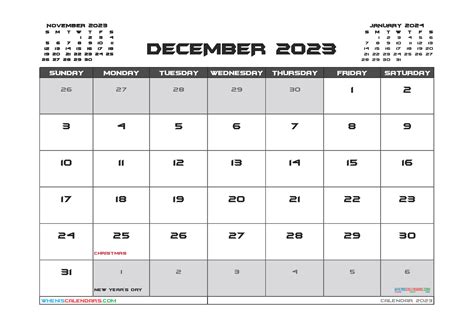 December 2023 Calendar Printable Customize And Print