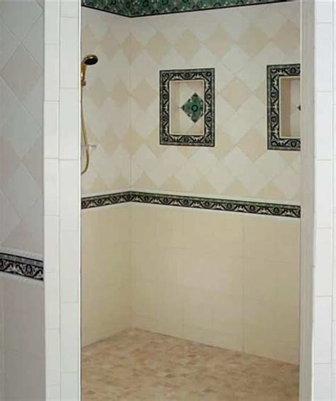 This tile installation gives this bathroom tile a clean edge. Bathroom Tile Design Ideas & Tile Murals - Balian Tile Studio