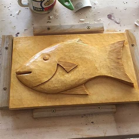 My First Fish In High Relief Carving Wood Mb Frames Custom And