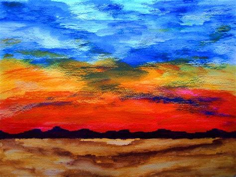 Desert Sunset By George Hunter Desert Painting Sunset