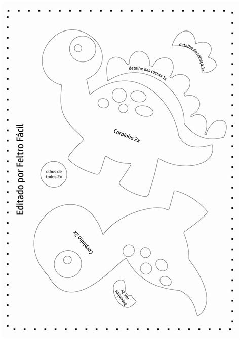 Dinossauros De Feltro Molde