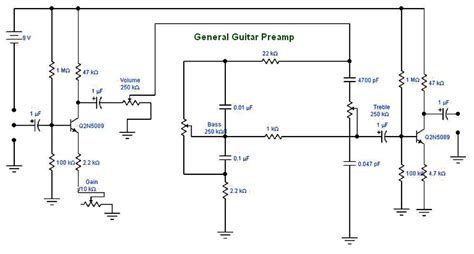 Diy Guitar Transistor Preamp Amplifier Circuit Design