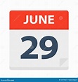 29 De Junio - Icono Del Calendario Stock de ilustración - Ilustración ...