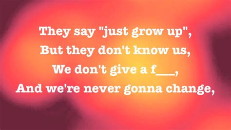 If you grew up a country kid, you'll love this celebration of the simpler things in life. AVRIL LAVIGNE - HERE'S TO NEVER GROWING UP - OFFICIAL LYRICS - YouTube
