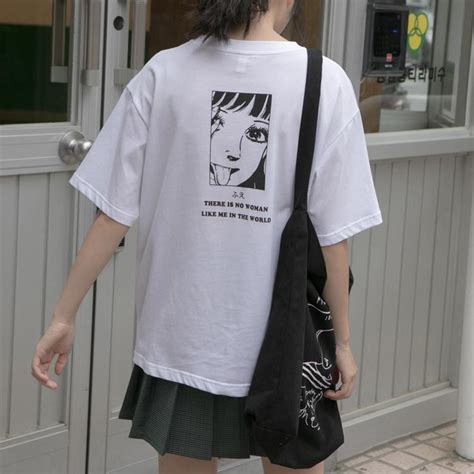 Itgirl Shop Japanese Anime Comic Letter Printed Oversized T Shirt