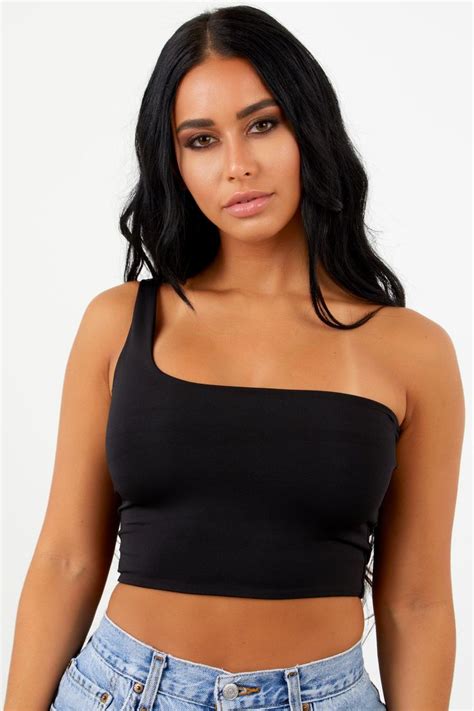 One Shoulder Tank Top Black Curvy Girl Outfits Curvy Girl