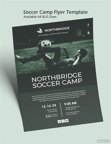 Soccer Game Flyer Template In Pages Illustrator Psd Publisher Word