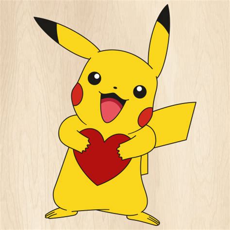 Pikachu Heart Svg Pokemon Pikachu Heart Png Pokemon Pikachu Vector