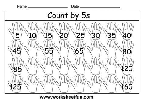 Counting By Fives Worksheets Free Printable