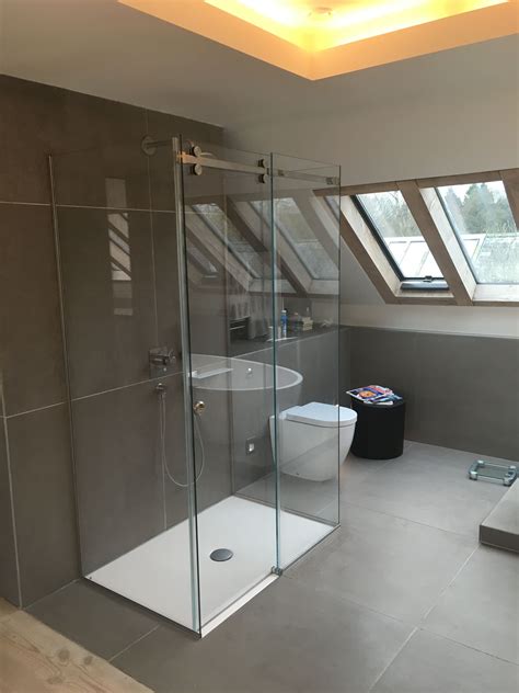 Frameless 3 Sided Sliding Shower Enclosure Installed In Marlborough